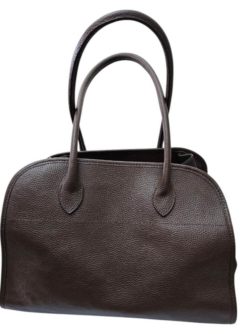 Firenze Italy Genuine Pebble Leather Brown Suede Handbag Purse Tote Bag Large. - Picture 1 of 16